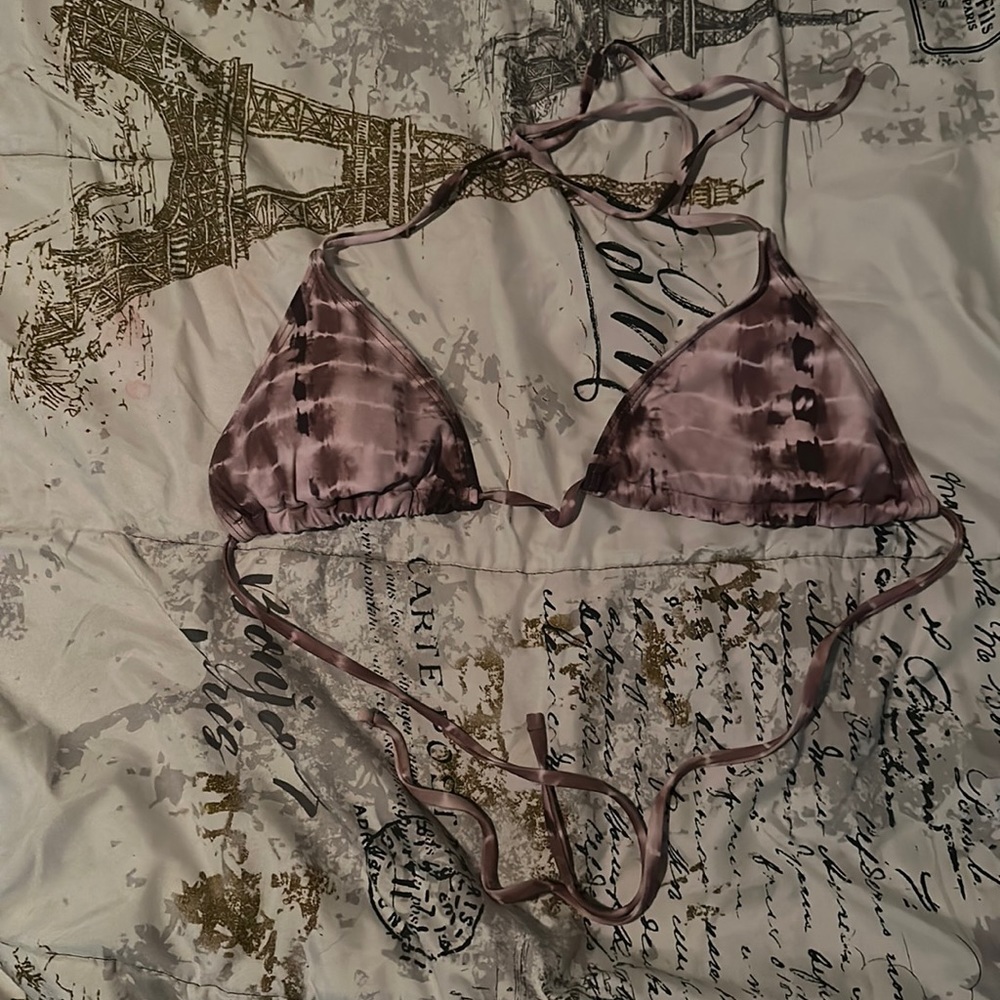Soft pink spandex bikini swim top